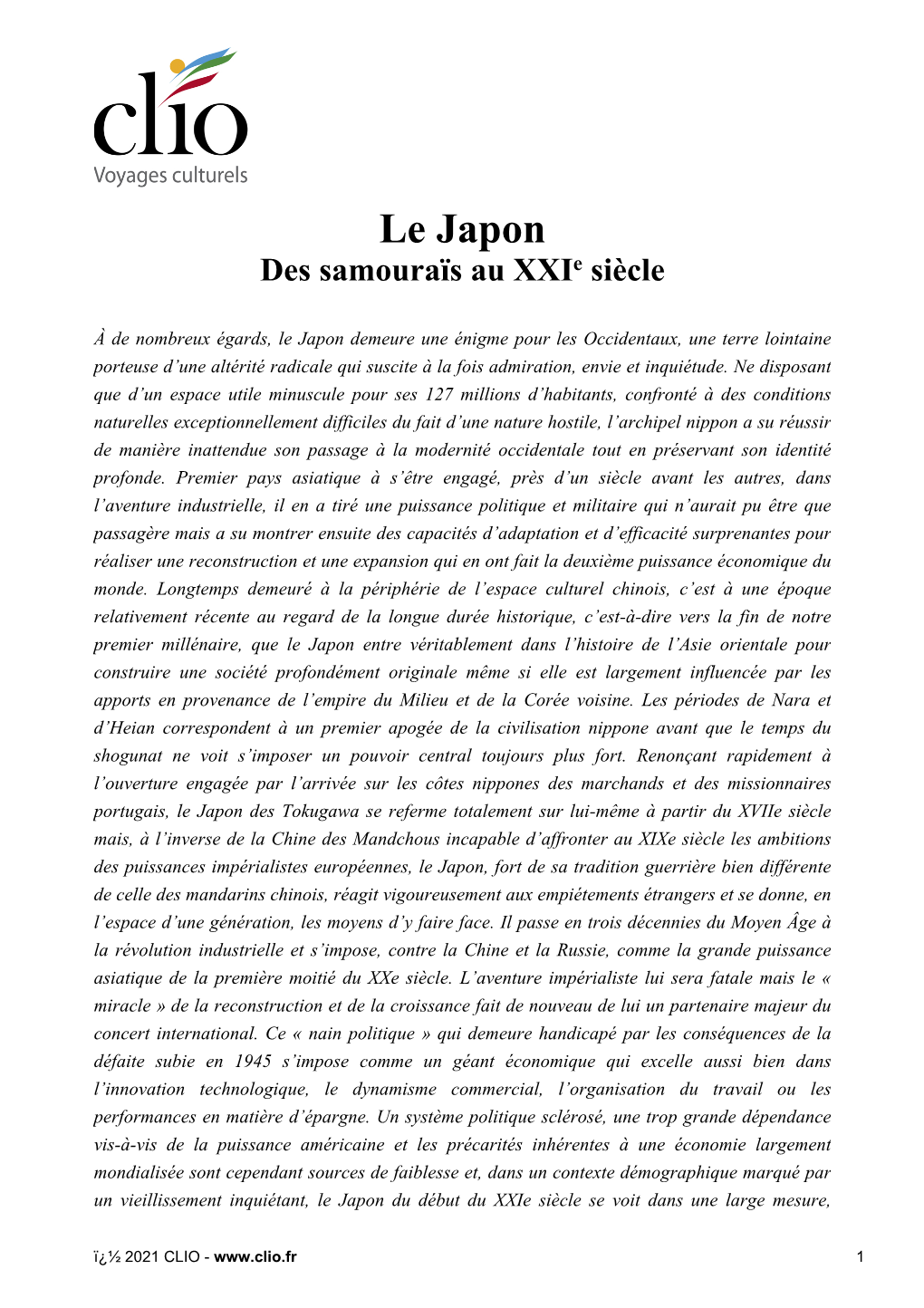 Le Japon Des Samouraïs Au Xxie Siècle