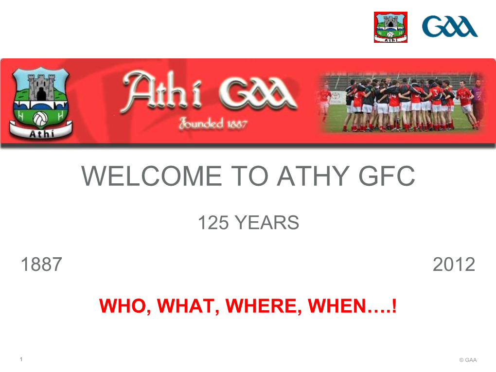 Welcome to Athy Gfc