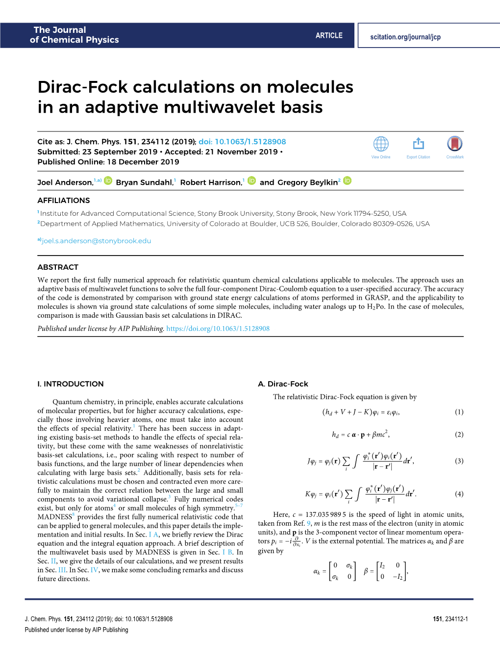 Dirac-Fock Calculations on Molecules in an Adaptive Multiwavelet Basis