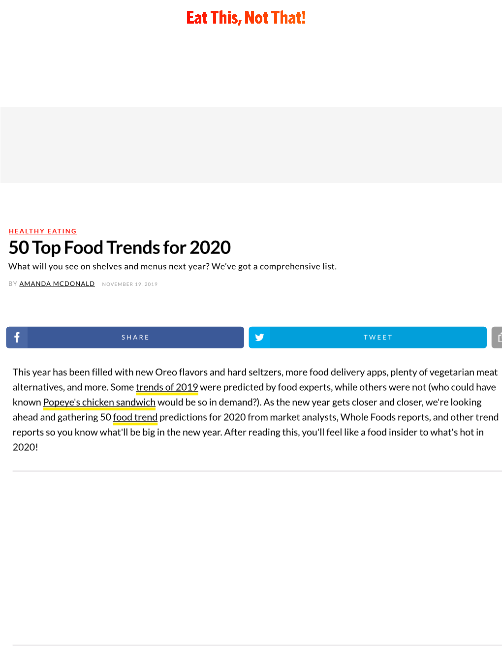 50 Top Food Trends for 2020 What Will You See on Shelves and Menus Next Year? We’Ve Got a Comprehensive List