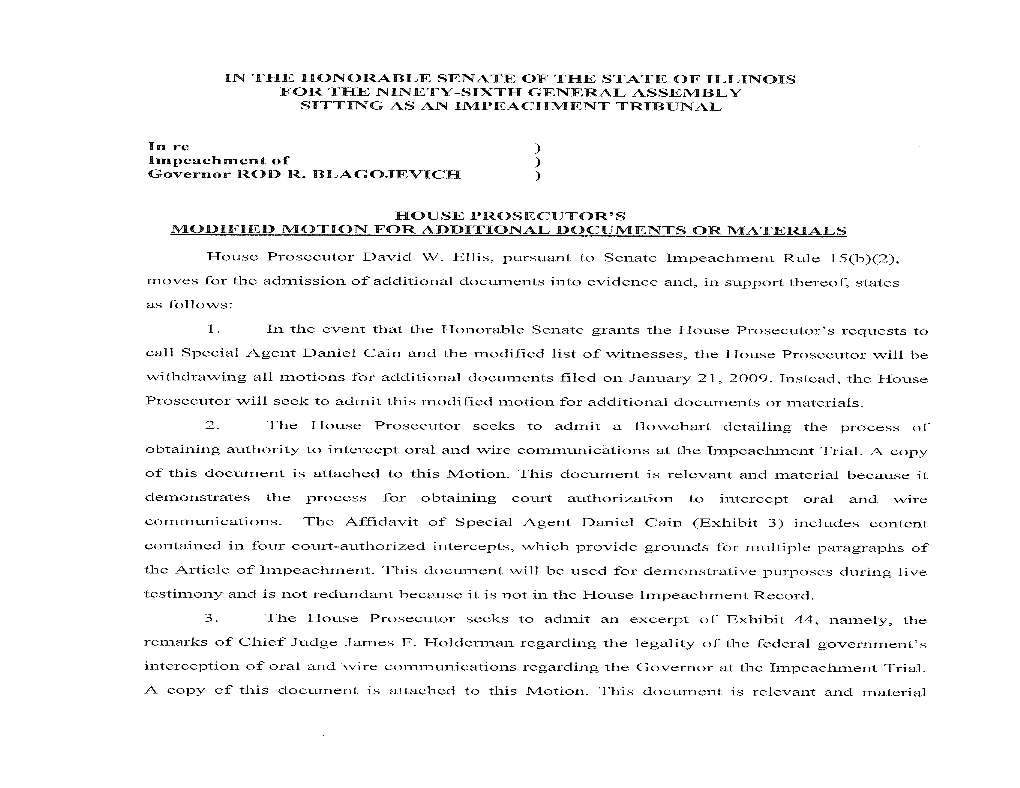 Modified Motion for Additional Documents Or Materials