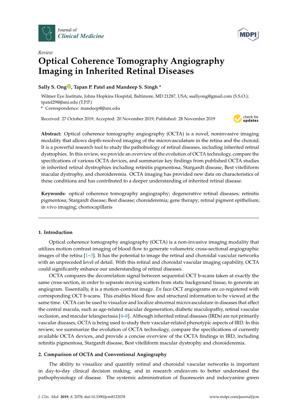 Optical Coherence Tomography Angiography Imaging in Inherited Retinal Diseases