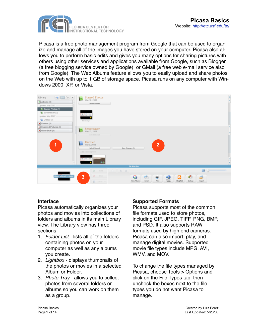 Picasa Basics Website