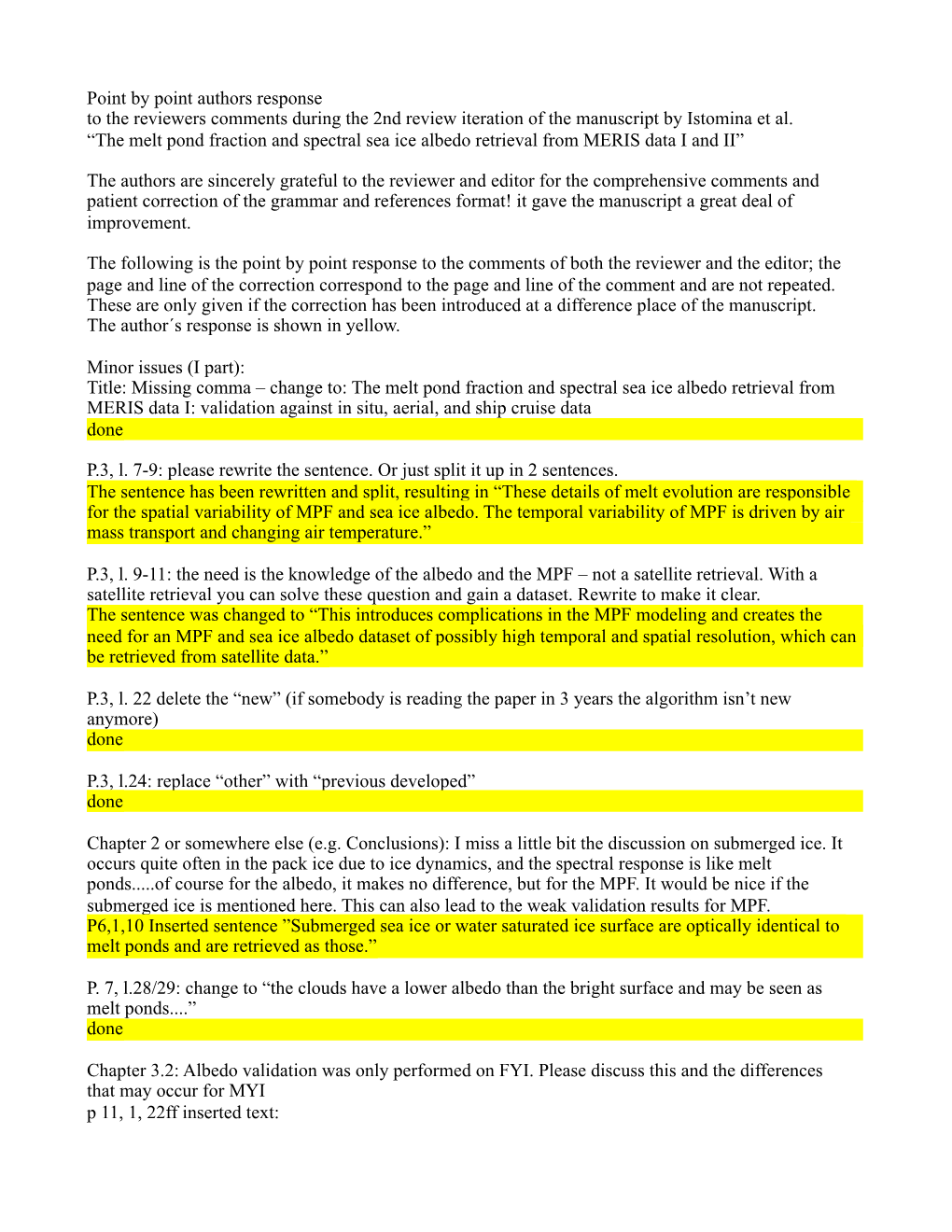 Point by Point Authors Response to the Reviewers Comments During the 2Nd Review Iteration of the Manuscript by Istomina Et Al