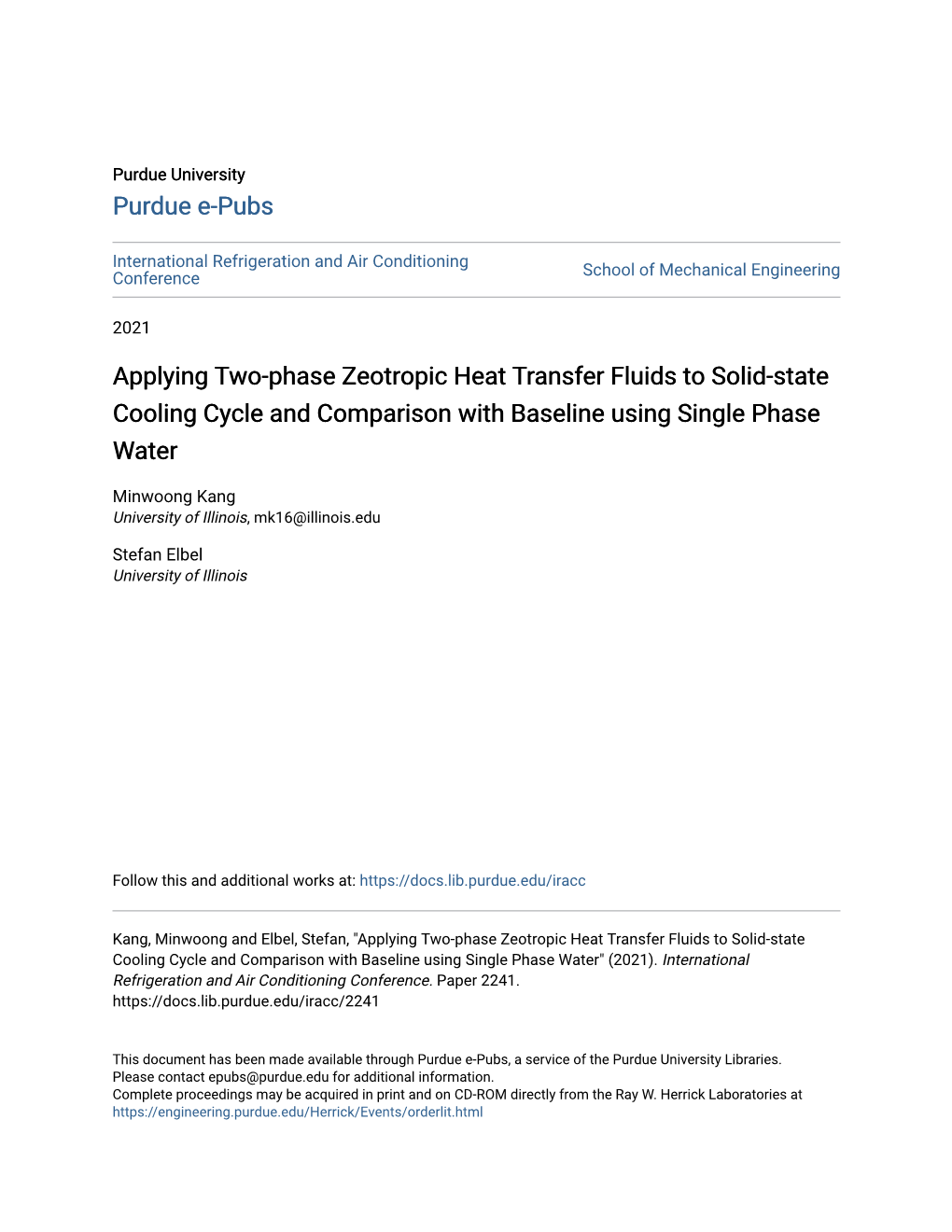 Applying Two-Phase Zeotropic Heat Transfer Fluids to Solid-State Cooling Cycle and Comparison with Baseline Using Single Phase Water