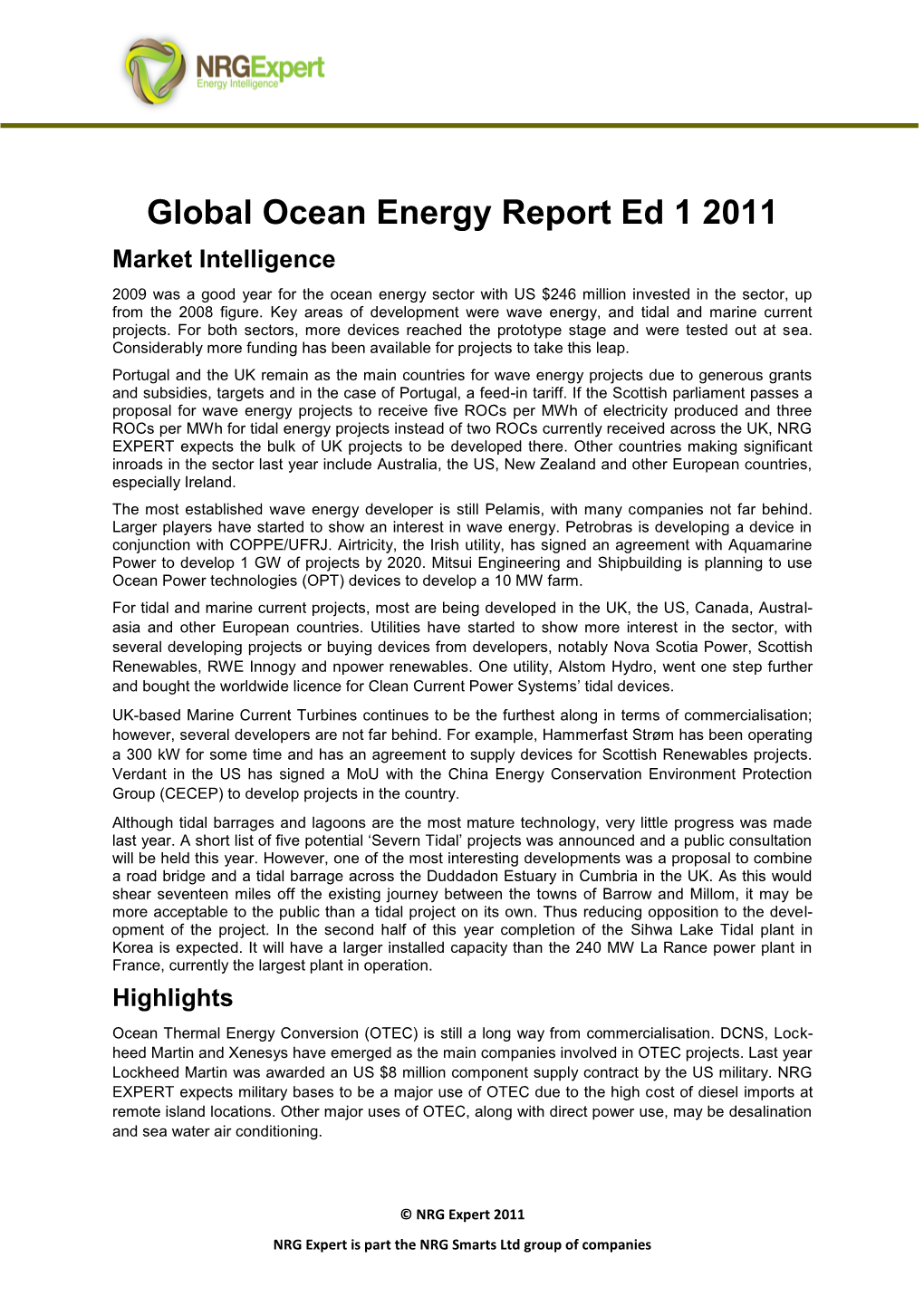 Download the Ocean Energy Report Brochure