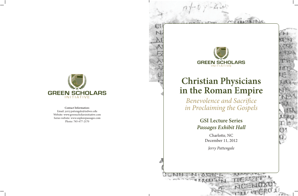 Christian Physicians in the Roman Empire