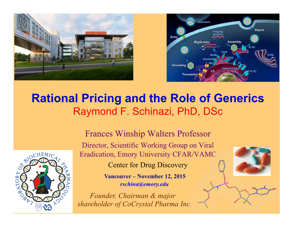 Rational Pricing and the Role of Generics Raymond F