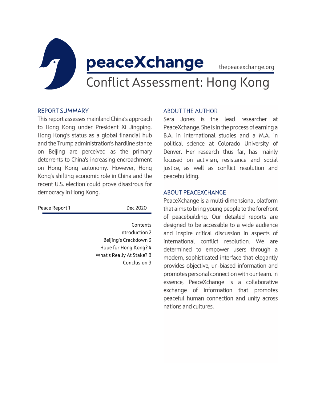 Conflict Assessment: Hong Kong