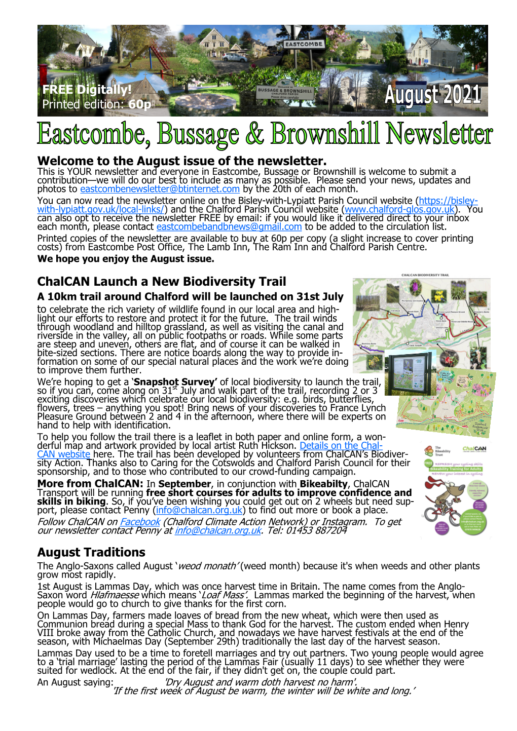 Eastcombe, Bussage & Brownshill Newsletter AUGUST 2021