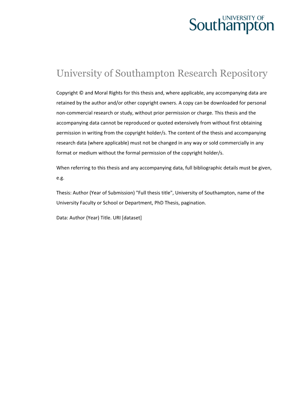 University of Southampton Research Repository