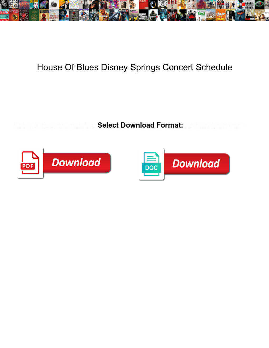 House of Blues Disney Springs Concert Schedule