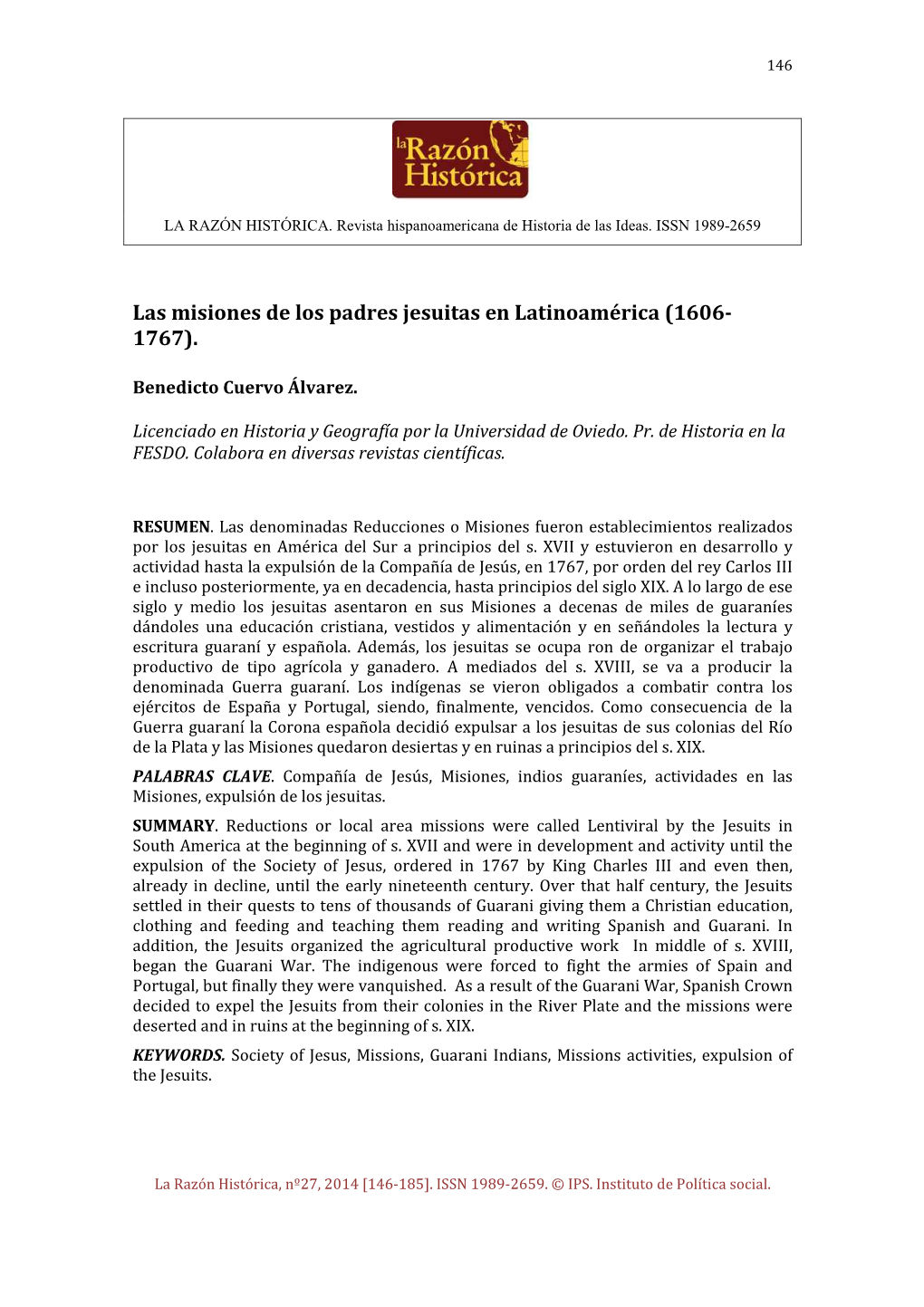 Las Misiones De Los Padres Jesuitas En Latinoamérica (1606- 1767)