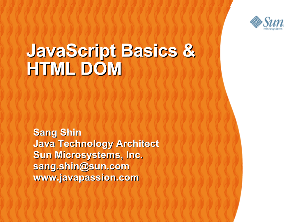 Javascript Basics & HTML