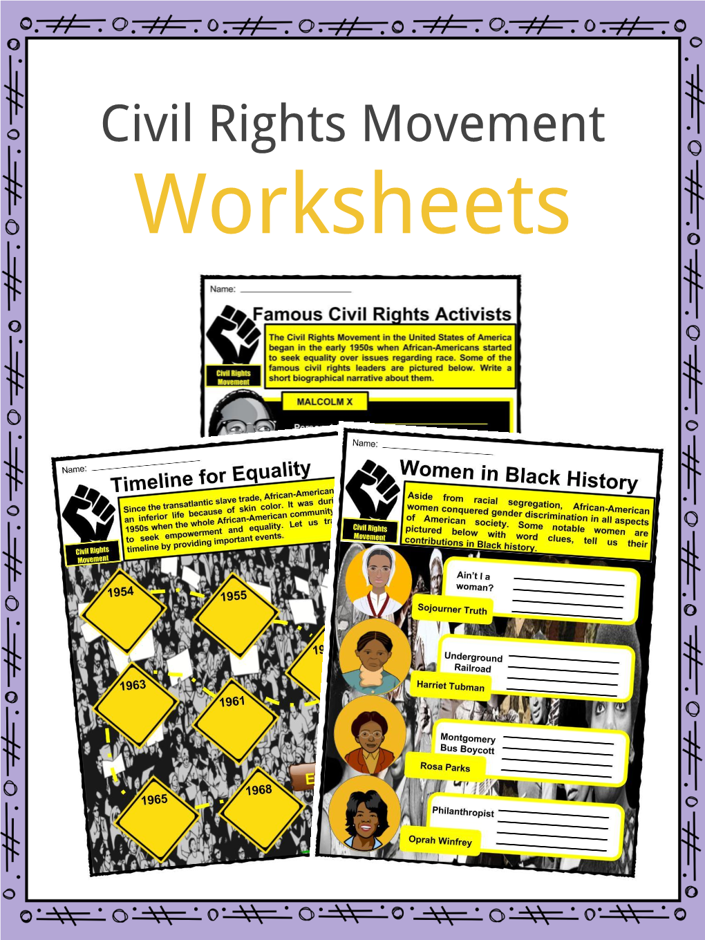 Civil Rights Movement Worksheets Civil Rights Movement Facts CIVIL RIGHTS MOVEMENT