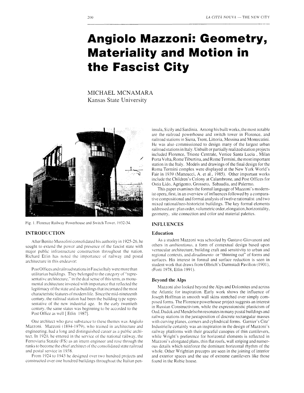 Anaiolo Mazzoni: Geometry. Materiality and Motion in the Fascist City