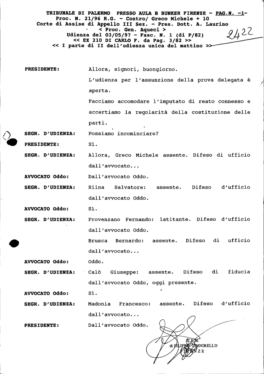 Trascrizione Udienza 03-05-1997 Parte 1