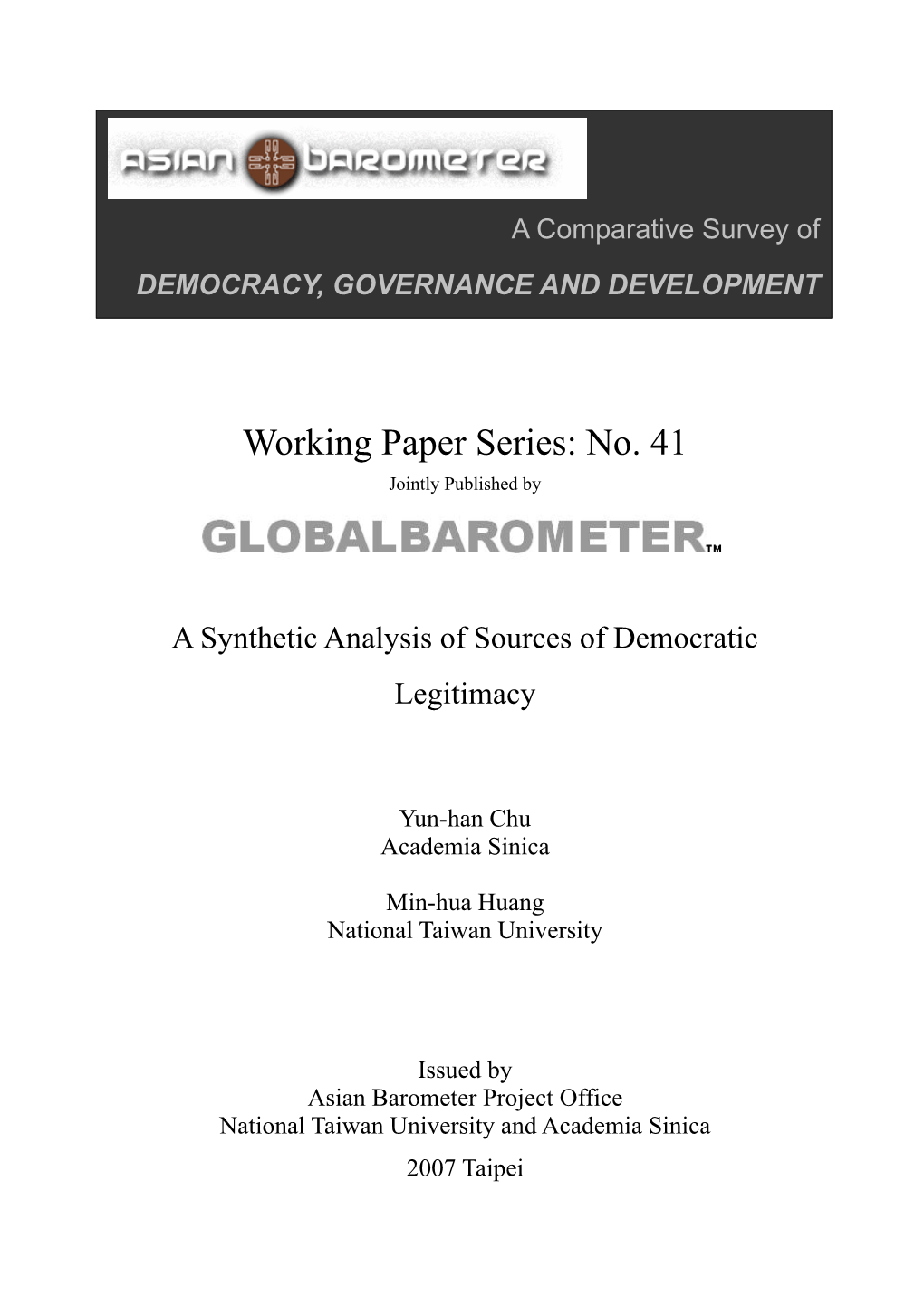 A Synthetic Analysis of Sources of Democratic Legitimacy