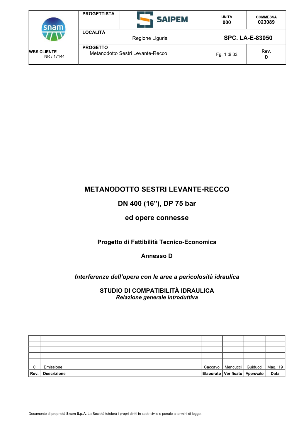 Metanodotto Sestri Levante-Recco Dn 400 (16