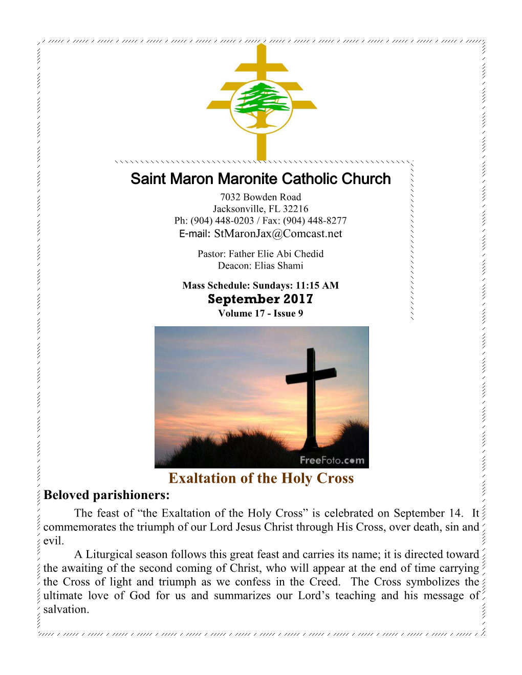 Saint Maron Maronite Catholic Church Exaltation of the Holy Cross