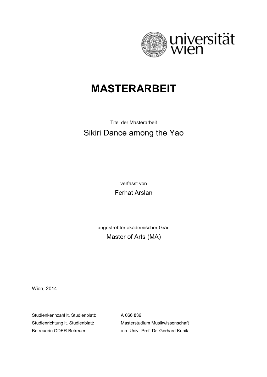 Masterarbeit