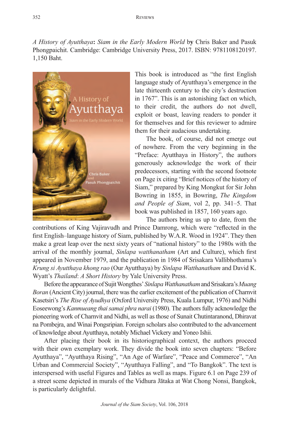 A History of Ayutthaya: Siam in the Early Modern World by Chris Baker and Pasuk Phongpaichit