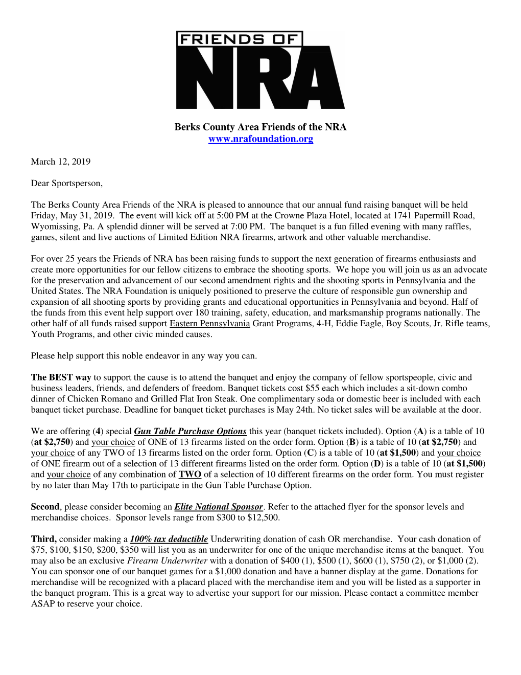 Berks County Area Friends of the NRA