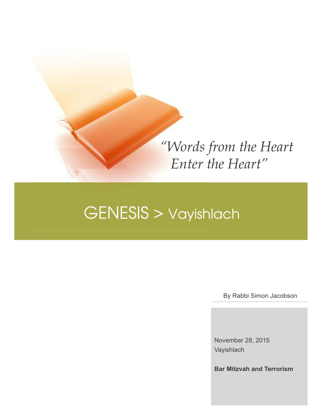 GENESIS &gt; Vayishlach