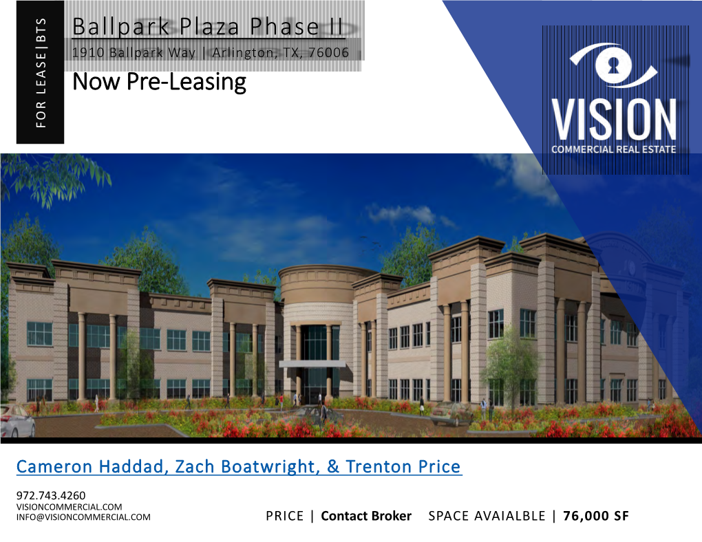 Ballpark Plaza Phase II Now Pre-Leasing