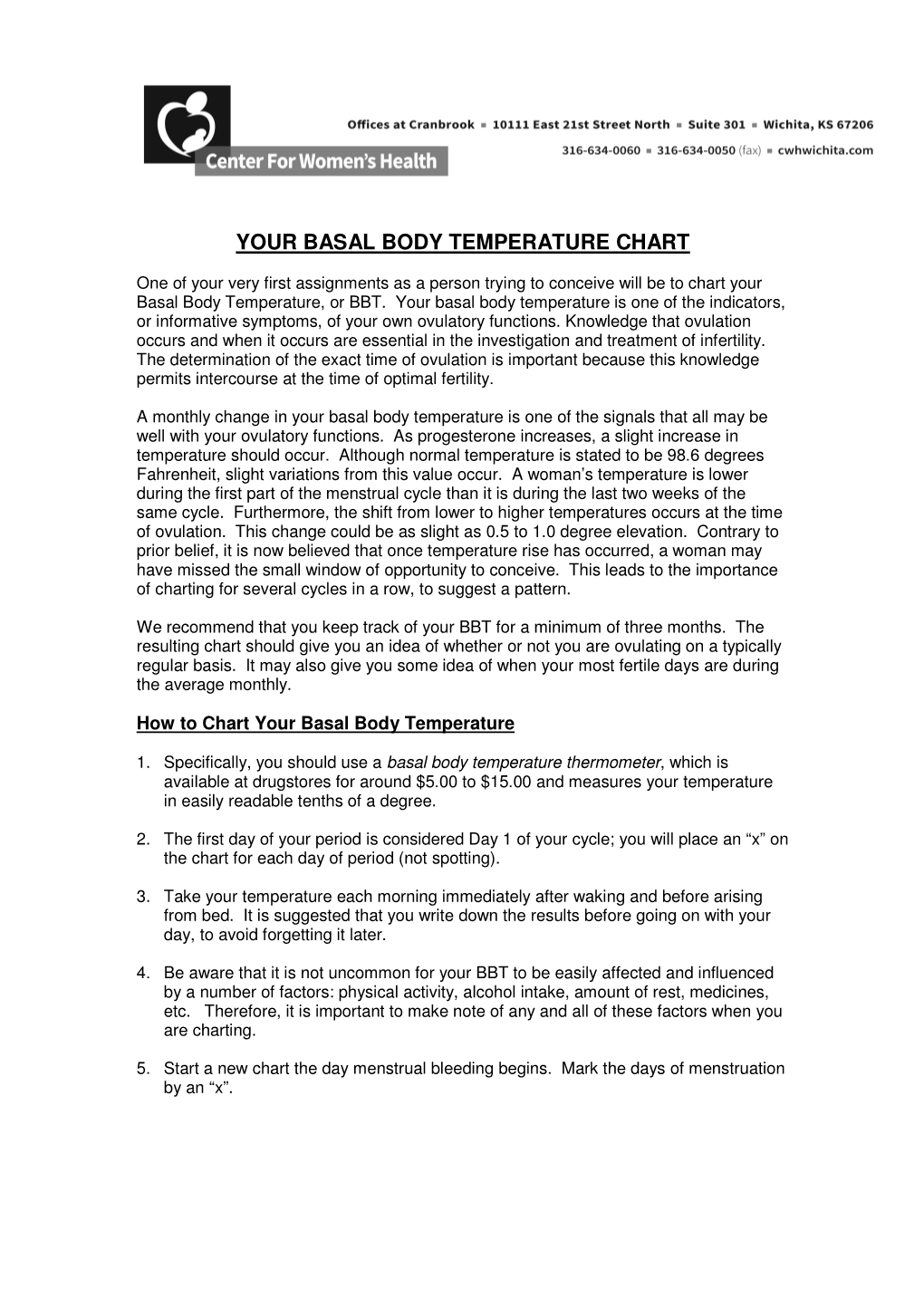 Your Basal Body Temperature Chart