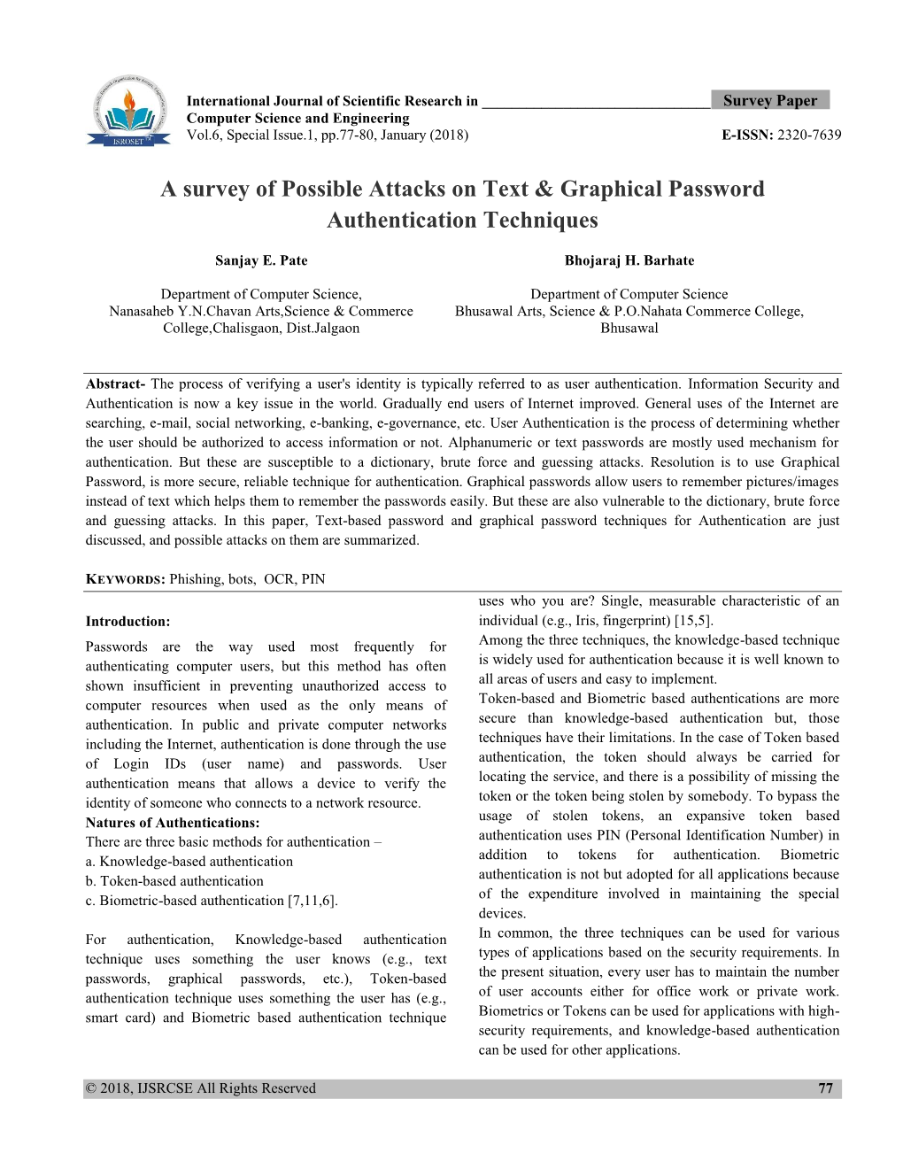 A Survey of Possible Attacks on Text & Graphical Password Authentication