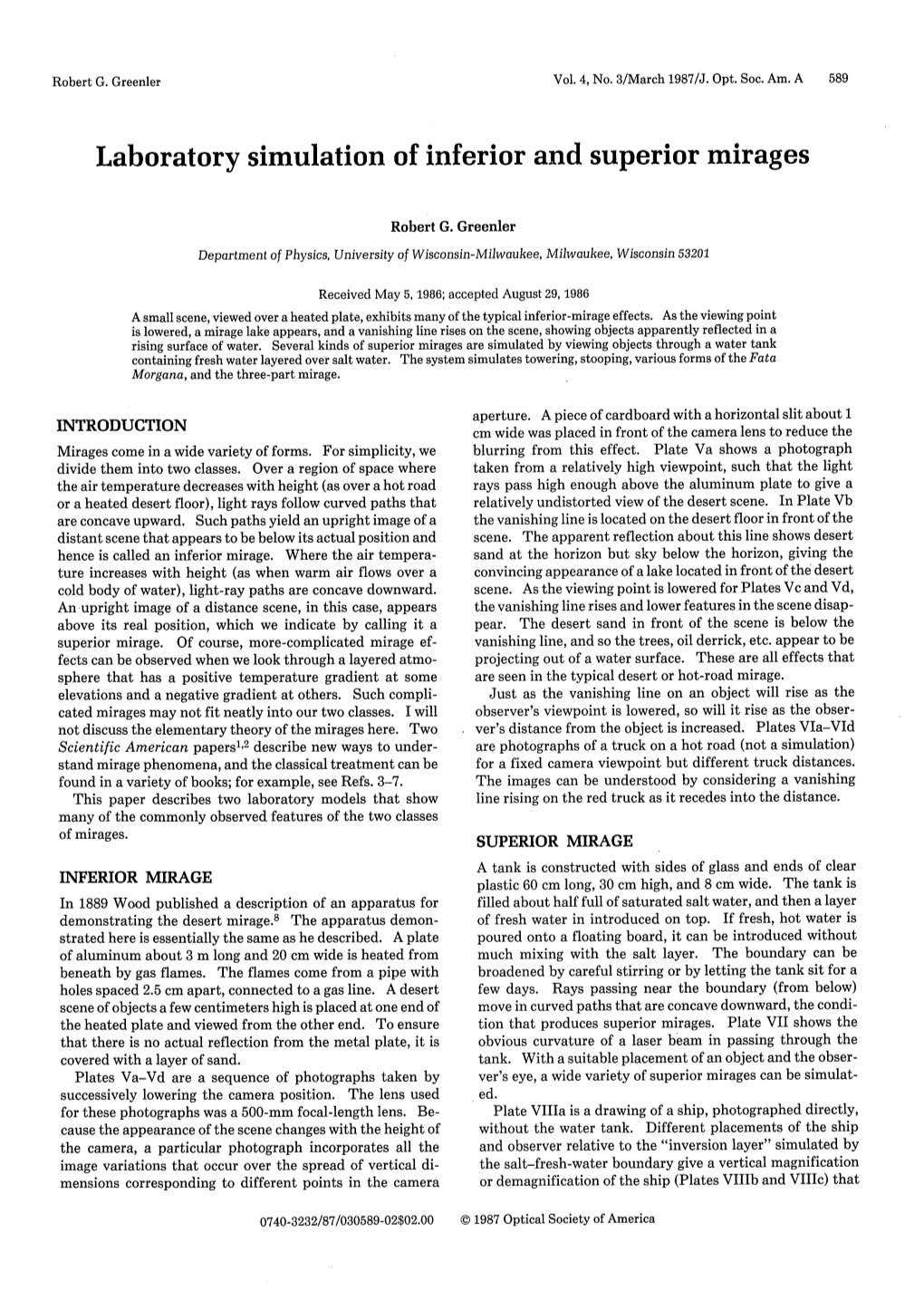 Laboratory Simulation of Inferior and Superior Mirages