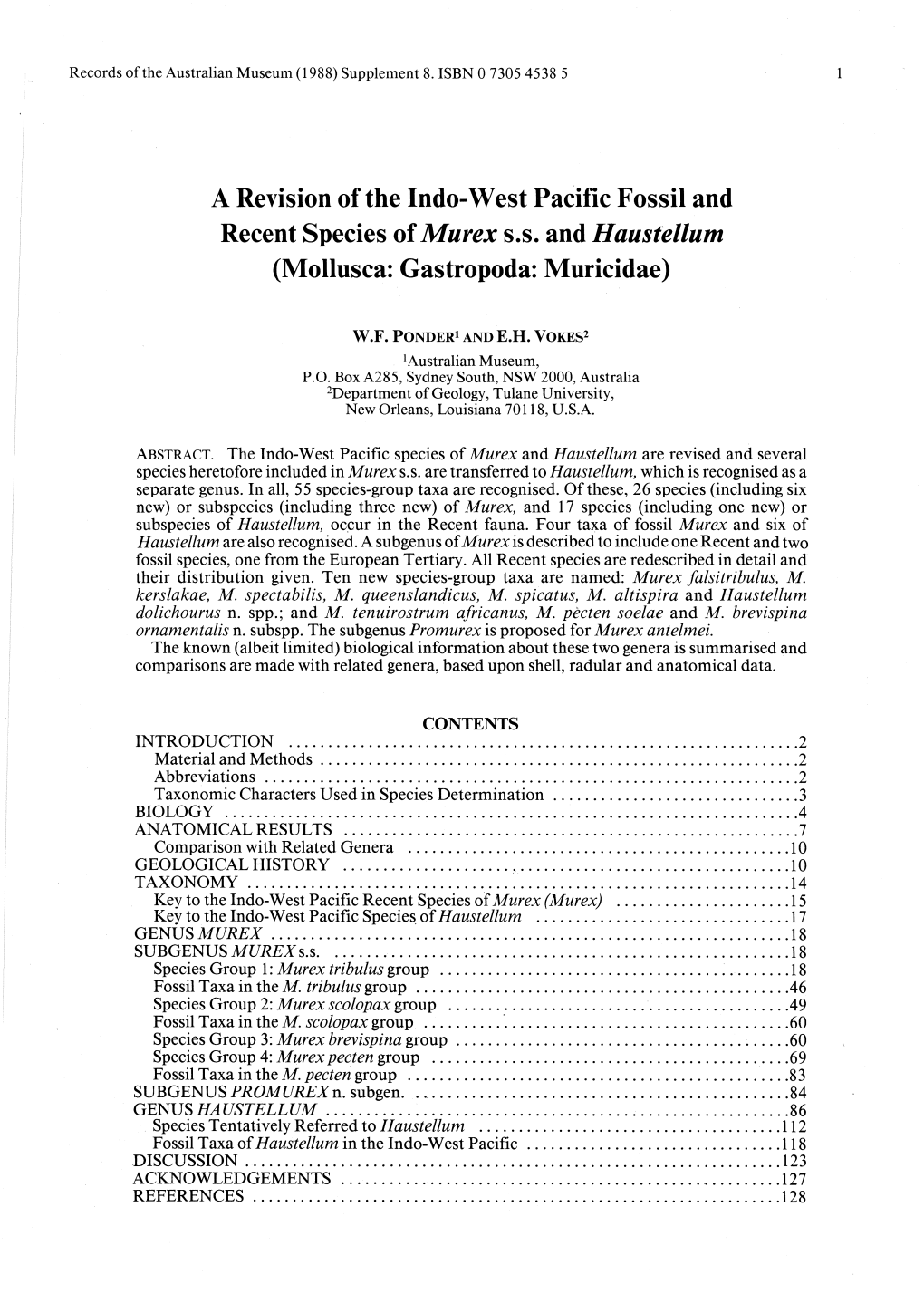 A Revision of the Indo-West Pacific Fossil And