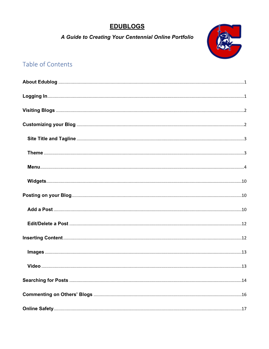 Table of Contents