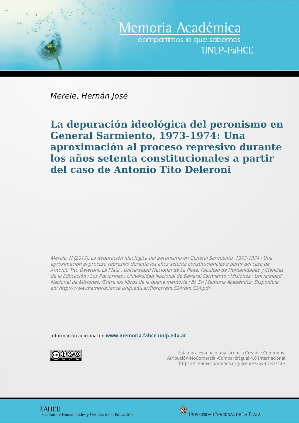 La Depuración Ideológica Del Peronismo En General Sarmiento