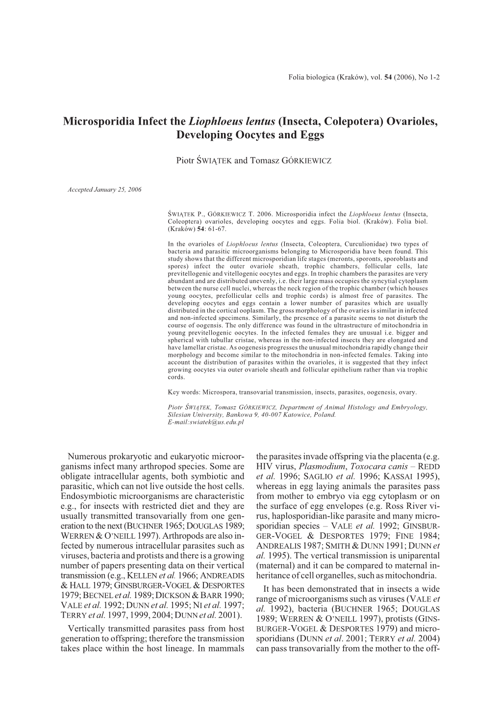 Ovarioles, Developing Oocytes and Eggs