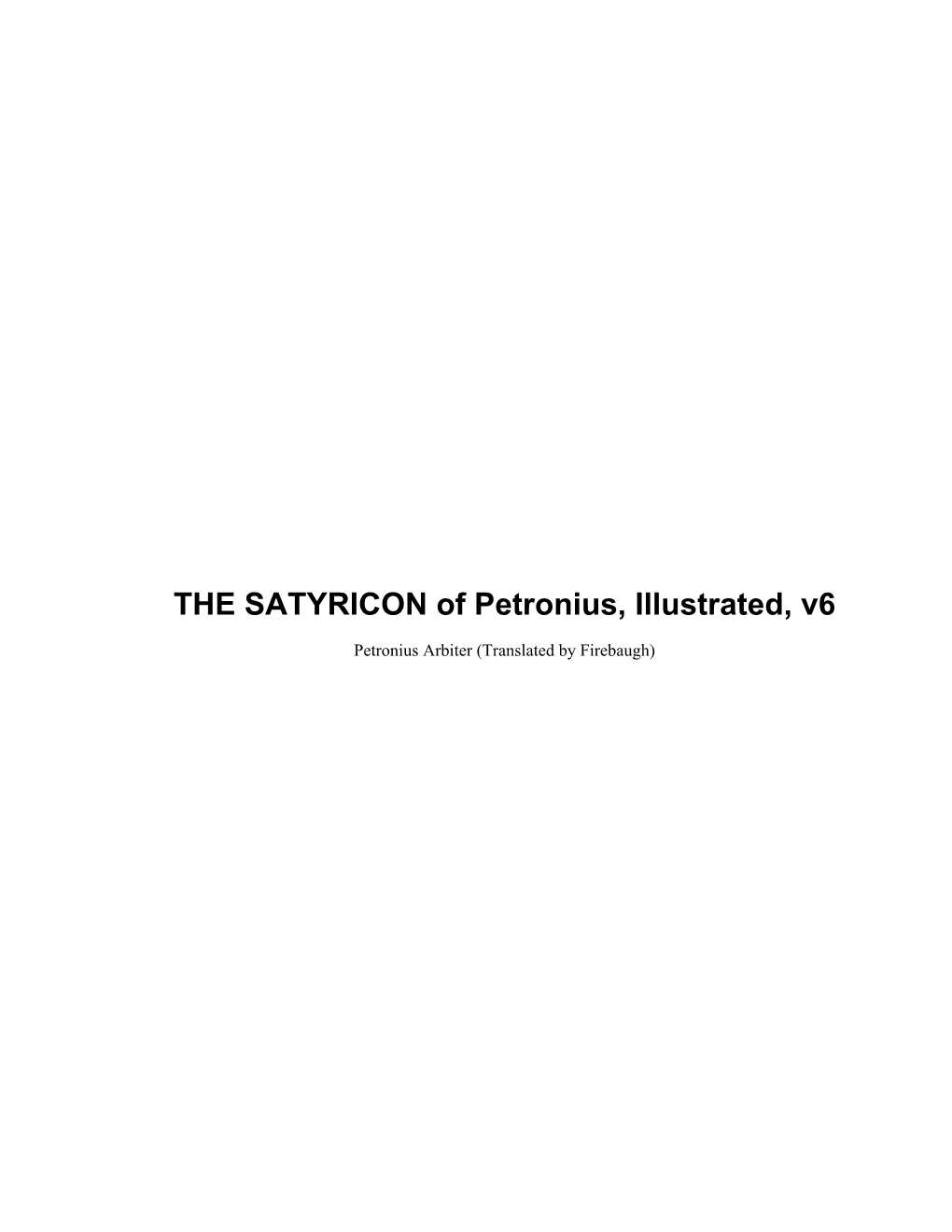 Petronius Arbiter (Translated by Firebaugh)