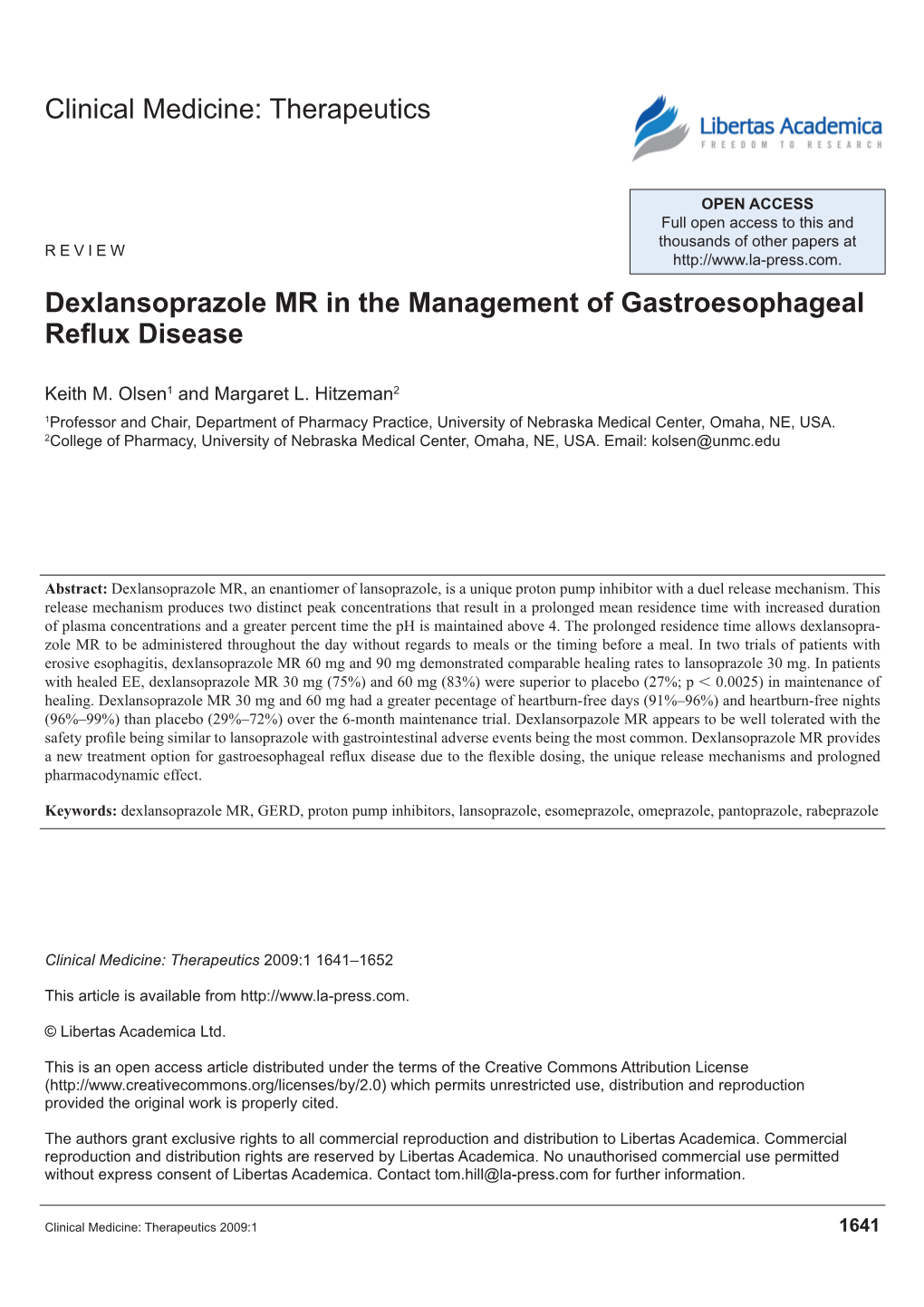 Therapeutics Dexlansoprazole MR in the Management Of