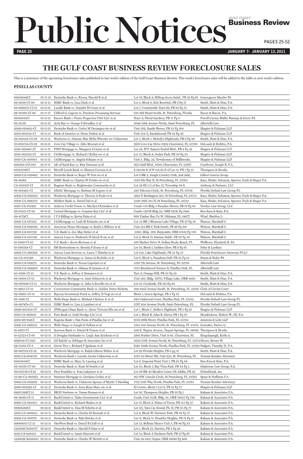 The Gulf Coast Business Review Foreclosure Sales