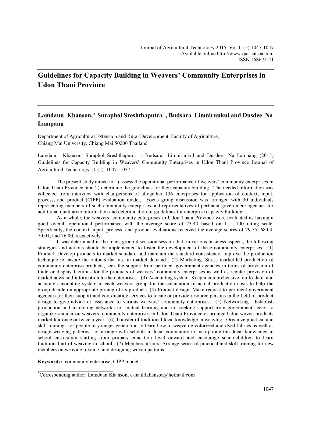 Guidelines for Capacity Building in Weavers' Community Enterprises In