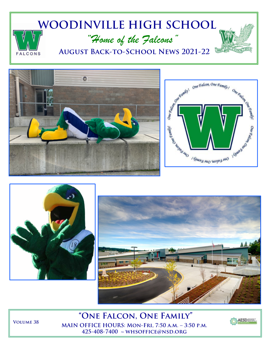 “Home of the Falcons” August Back-To-School News 2021-22