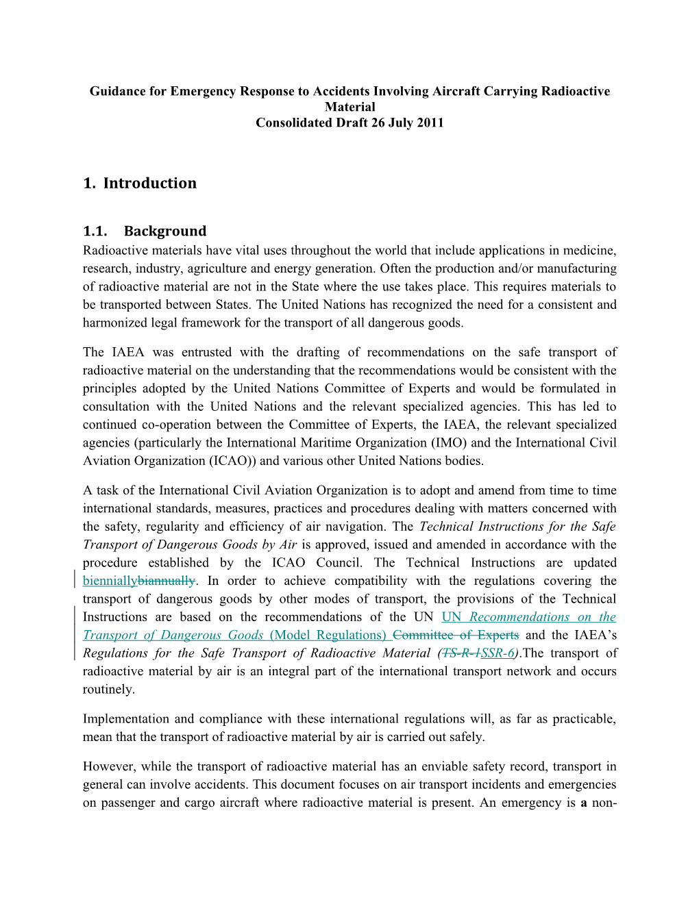 Guidance for Emergency Response to Accidents Involving Aircraft Carrying Radioactive Material