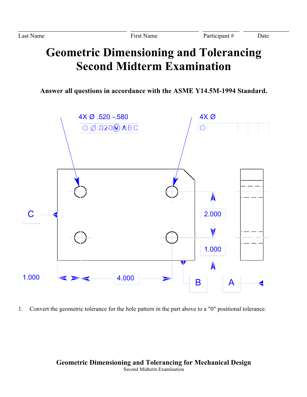 Geometric Dimensioning and Tolerancing