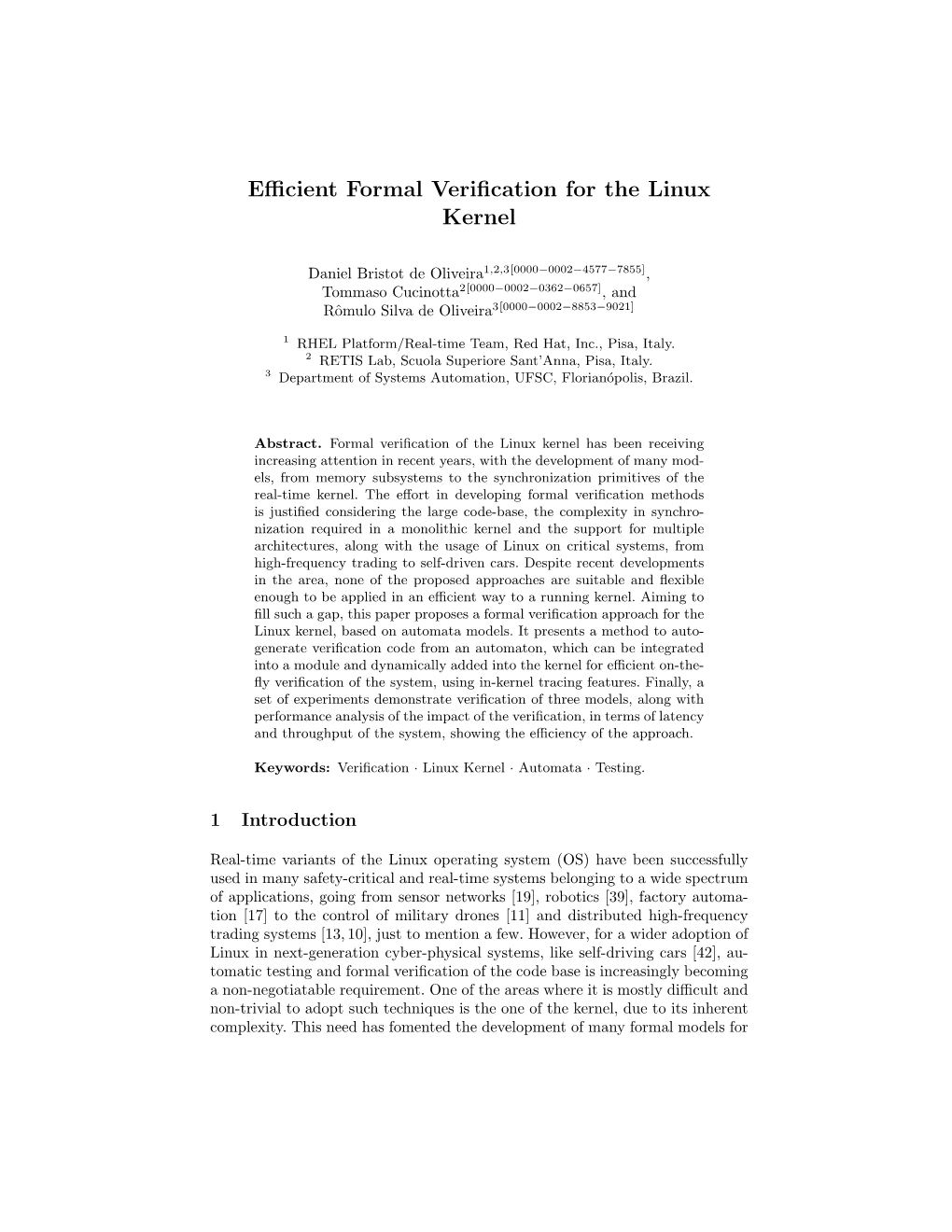 Efficient Formal Verification for the Linux Kernel