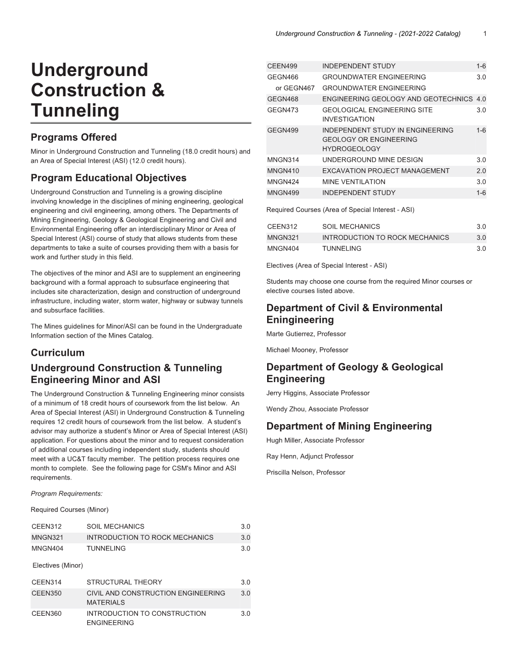 Underground Construction & Tunneling