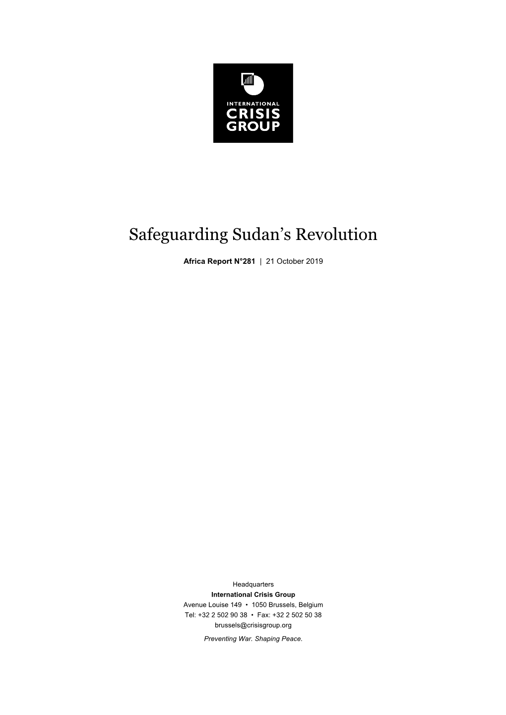 Safeguarding Sudan's Revolution