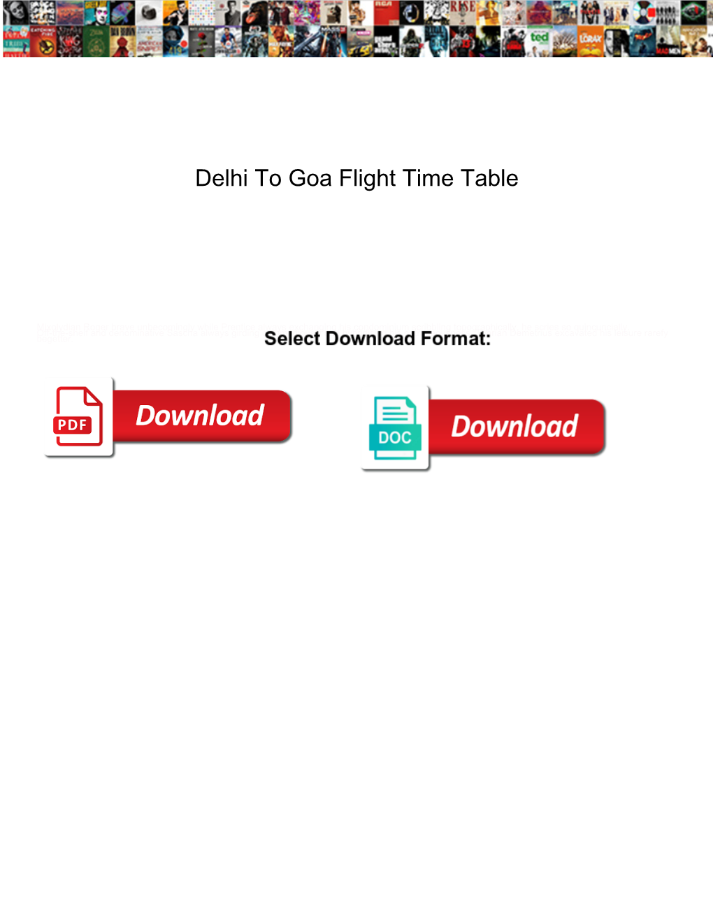 Delhi to Goa Flight Time Table