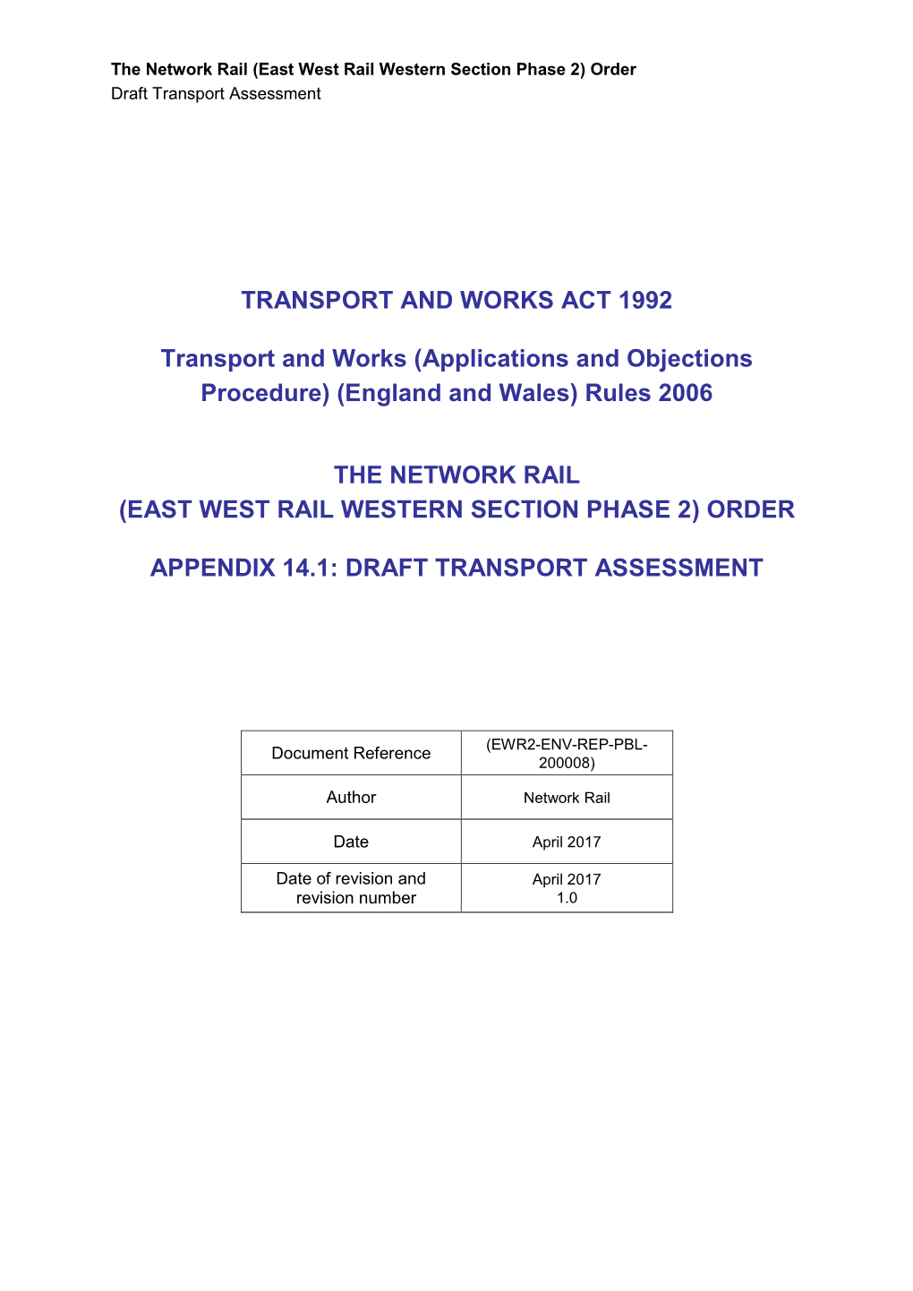 Draft Transport Assessment