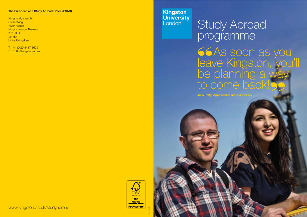 Study Abroad Programme “As Soon As You