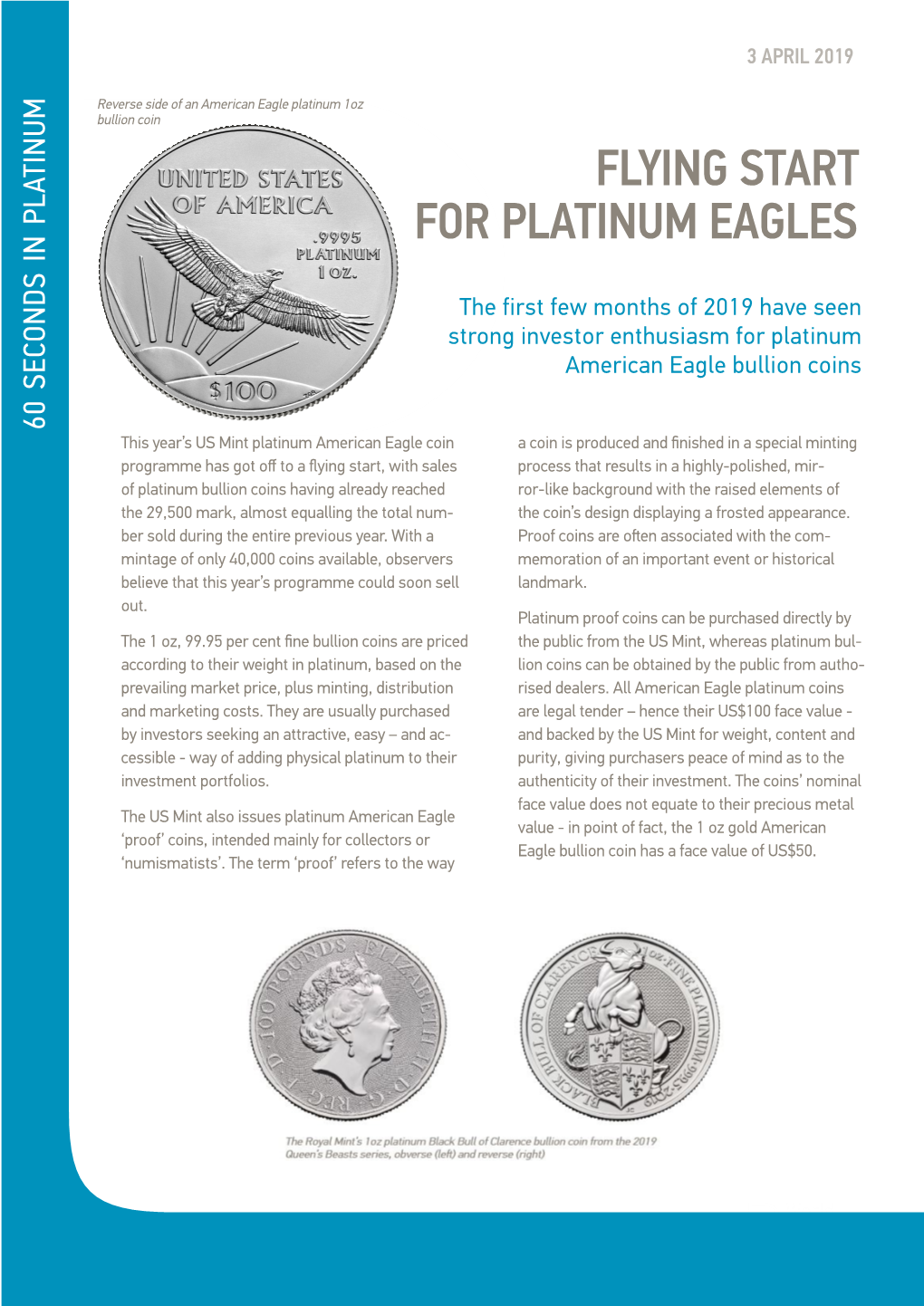 Flying Start for Platinum American Eagles